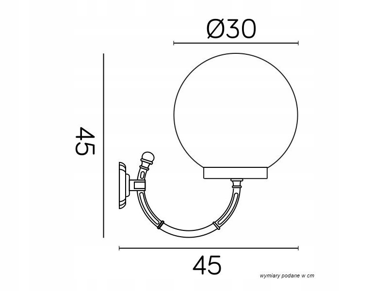Lampa elewacyjna KINKIET ogrodowy Kule Classic 30P - stylowa Zasilanie sieciowe
