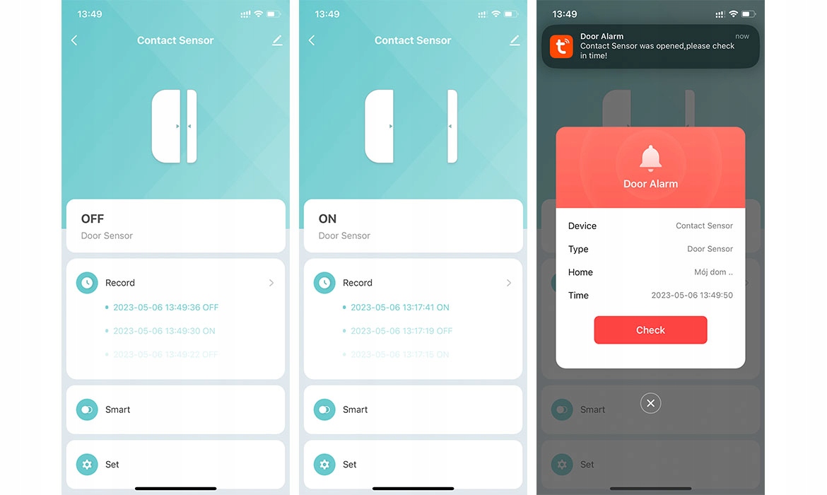 Czujnik Otwarcia Drzwi i Okna Smart ZigBee Tuya Marka Sone