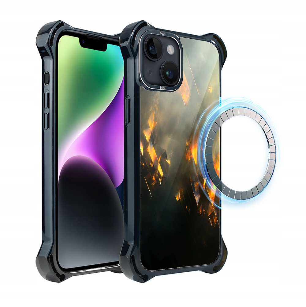 Pouzdro Ibizu DropGuard Ultra pro iPhone 14 s MagSafe, zlaté jiskry