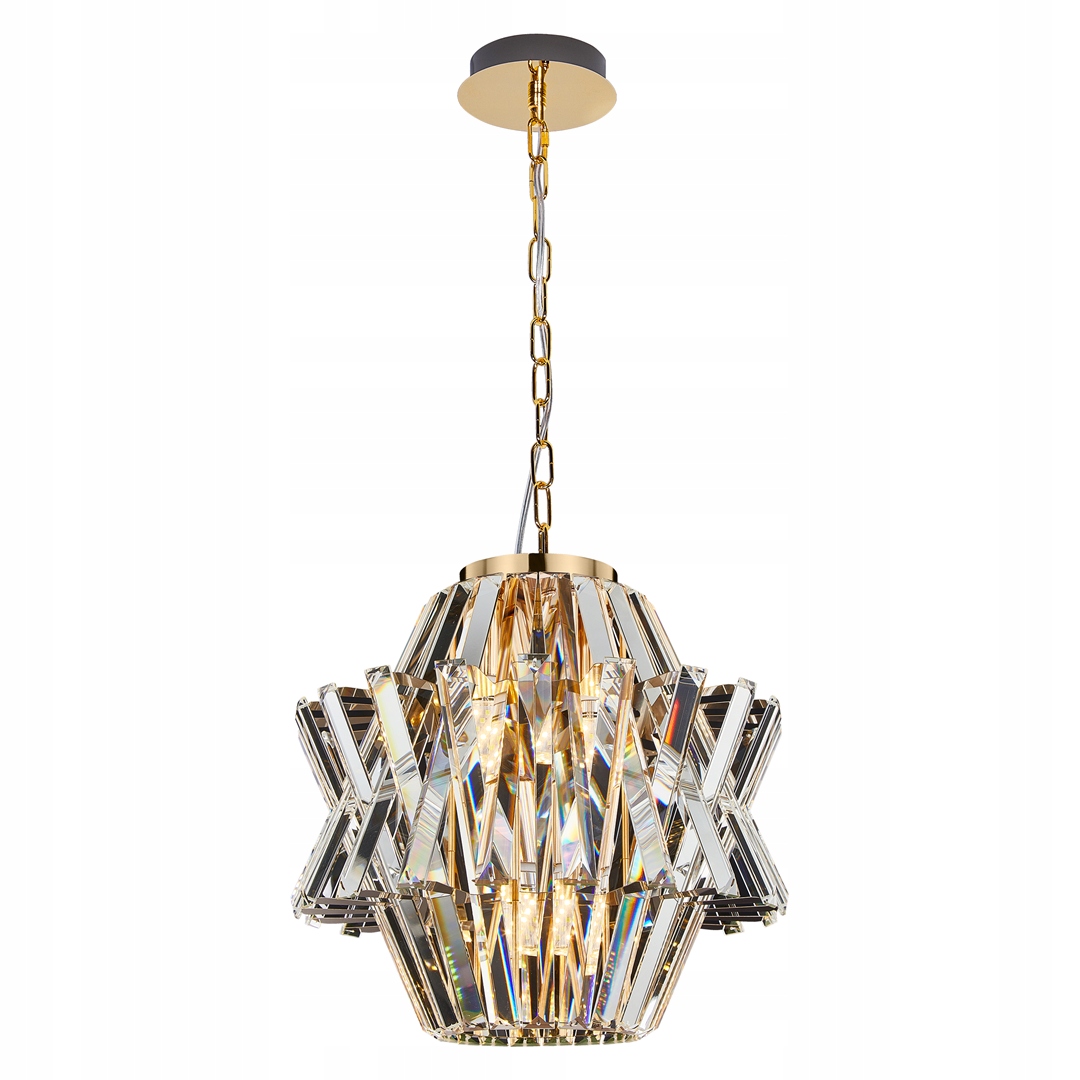 Milagro Żyrandol kryształowy do wnętrz glamour Crown Gold 4xE14 Ø34cm