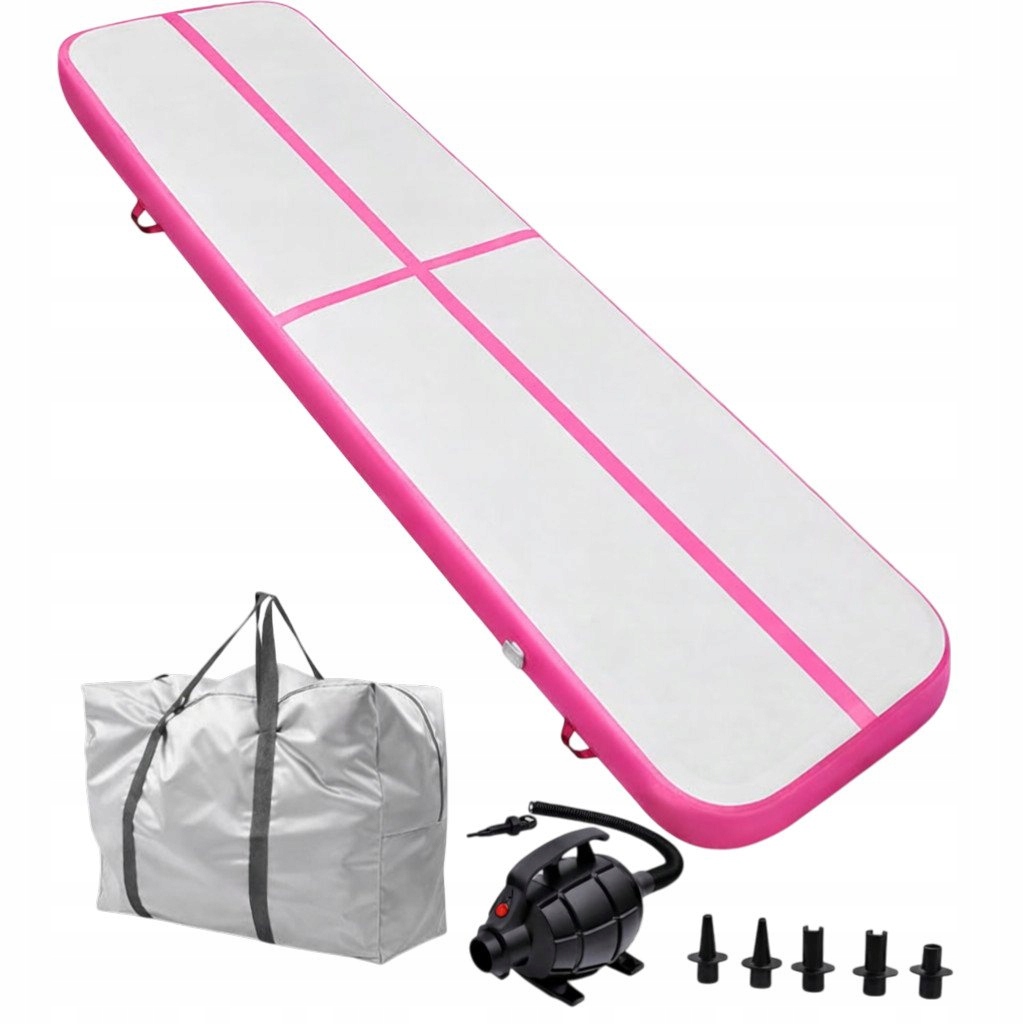 Airtrack 3 M Różowy Ścieżka Akrobatyczna Mata Gimnastyczna Materac Dmuchany