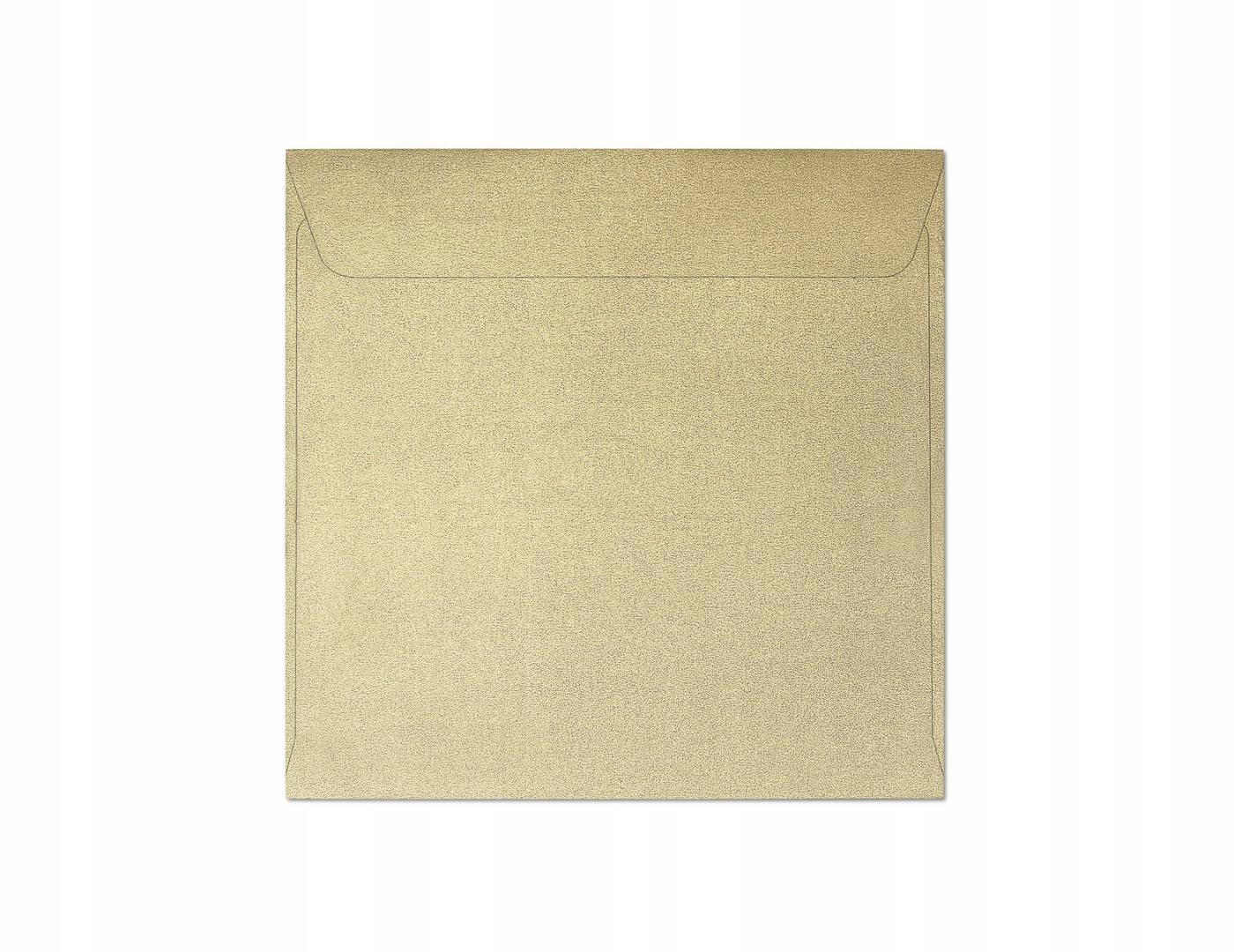 ZŁOTE KOPERTY W KWADRATOWYM FORMACIE DEKORACYJNA KOPERTA 10 SZTUK 145X145MM