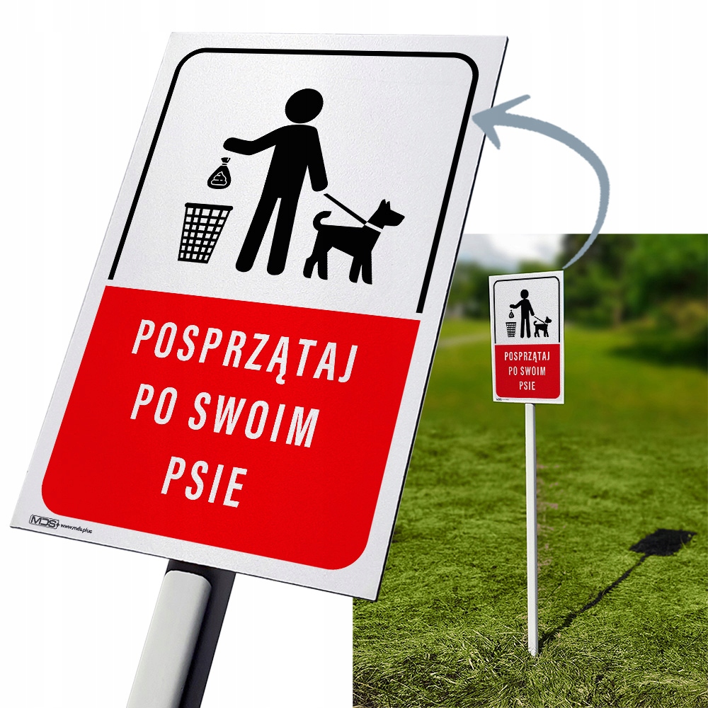 

Tabliczka Posprzątaj Po Psie słupek 50cm