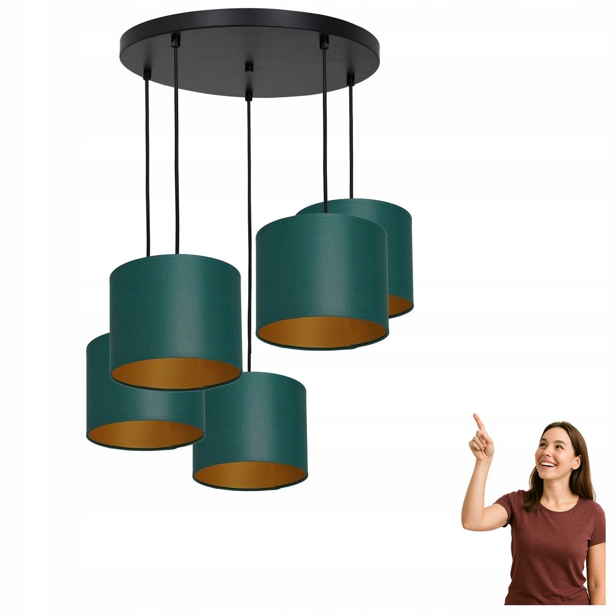 Závěsná pětiplamenná lampa na kruhu Arden 3552 Luminex