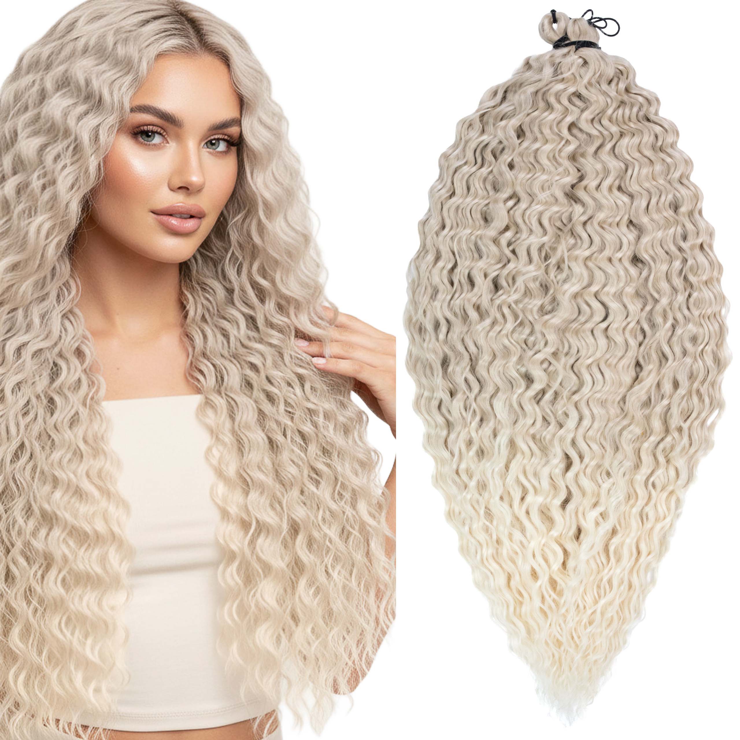 Włosy syntetyczne sztuczne Afroloki Arielki Ariel Pro Plus 400g 76cm blond