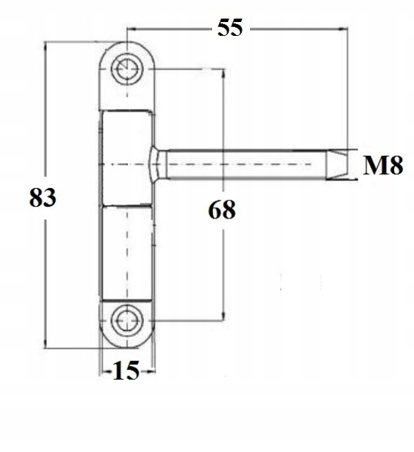 ZAWIAS DO DRZWI DRZWIOWY PRZYKRĘCANO WKRĘCANY Z PŁYTKĄ Ø15 OCYNK BIAŁY Marka inna