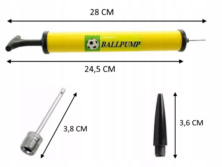POMPKA RĘCZNA DO PIŁKI + 2 KOŃCÓWKI 24 CM Model 5900360005866