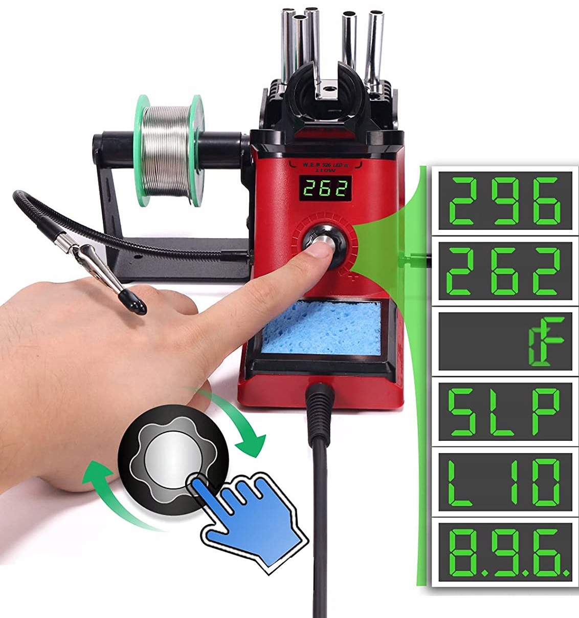 Stacja lutownicza HOTAIR WEP 926 LED III 110/220W grot 902 + Odsysacz Marka Hotair