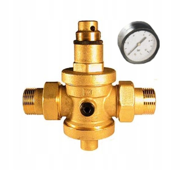 Malgorani Eurobrass reduktor ciśnienia wody 1" cal z manometrem