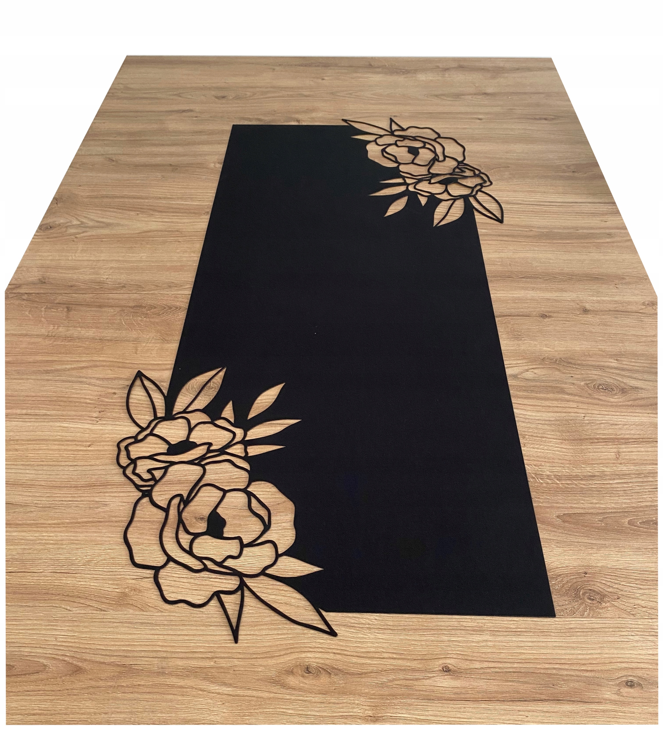 

Bieżnik obrus laser Dekor 40x140 róża Ażur czarny