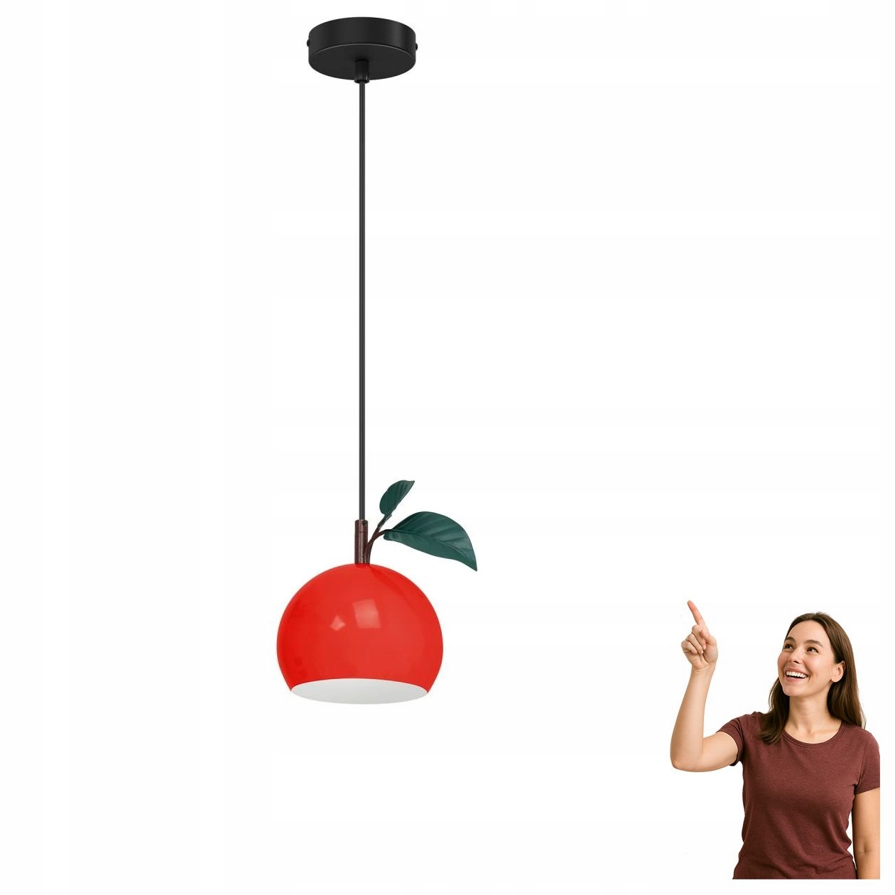 Závěsná lampa červené jablko s listem Apple 8942 Luminex