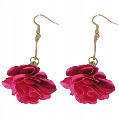 

Kolczyki kwiaty kwiatki słupek Fuksja