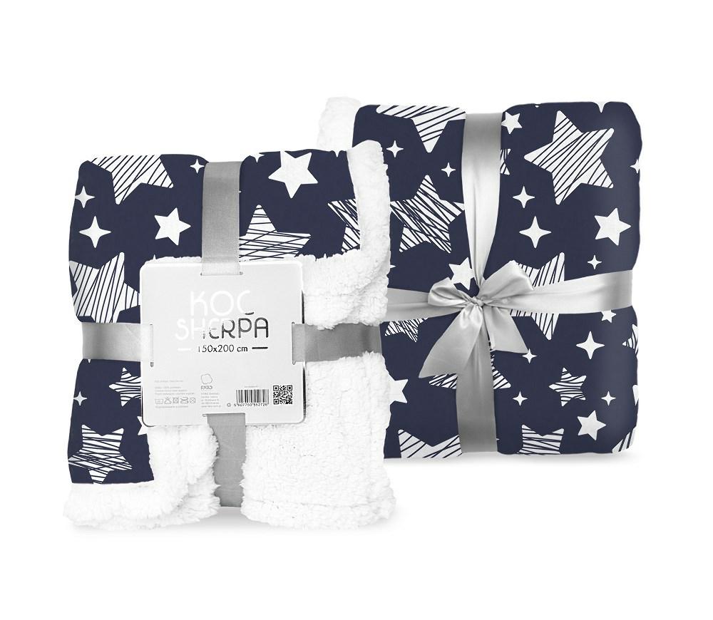 Deka z mikrovlákna 150x200 hvězdičky beránek