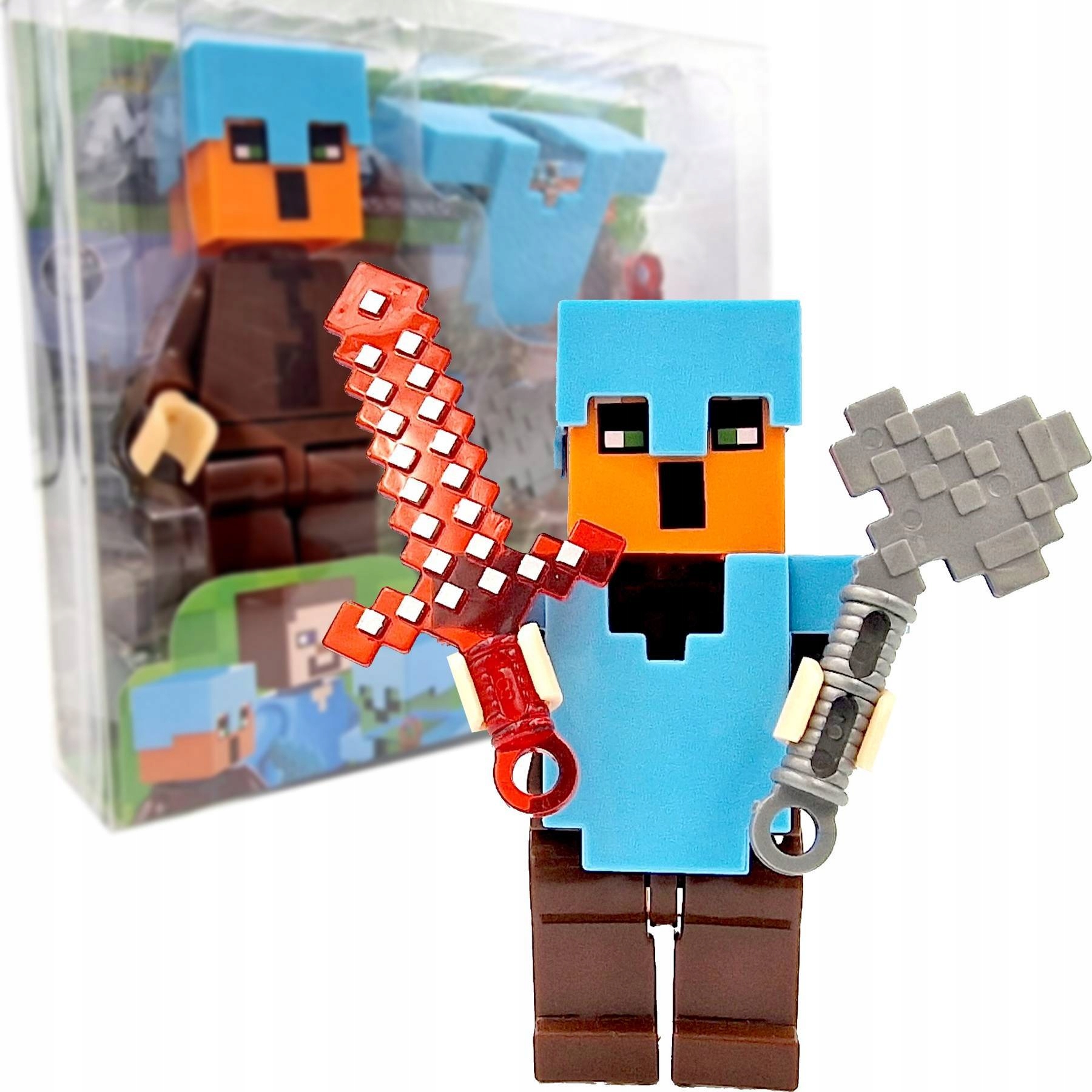 

Figurka Minecraft Steve Ruchoma Miecz Kilof Akc