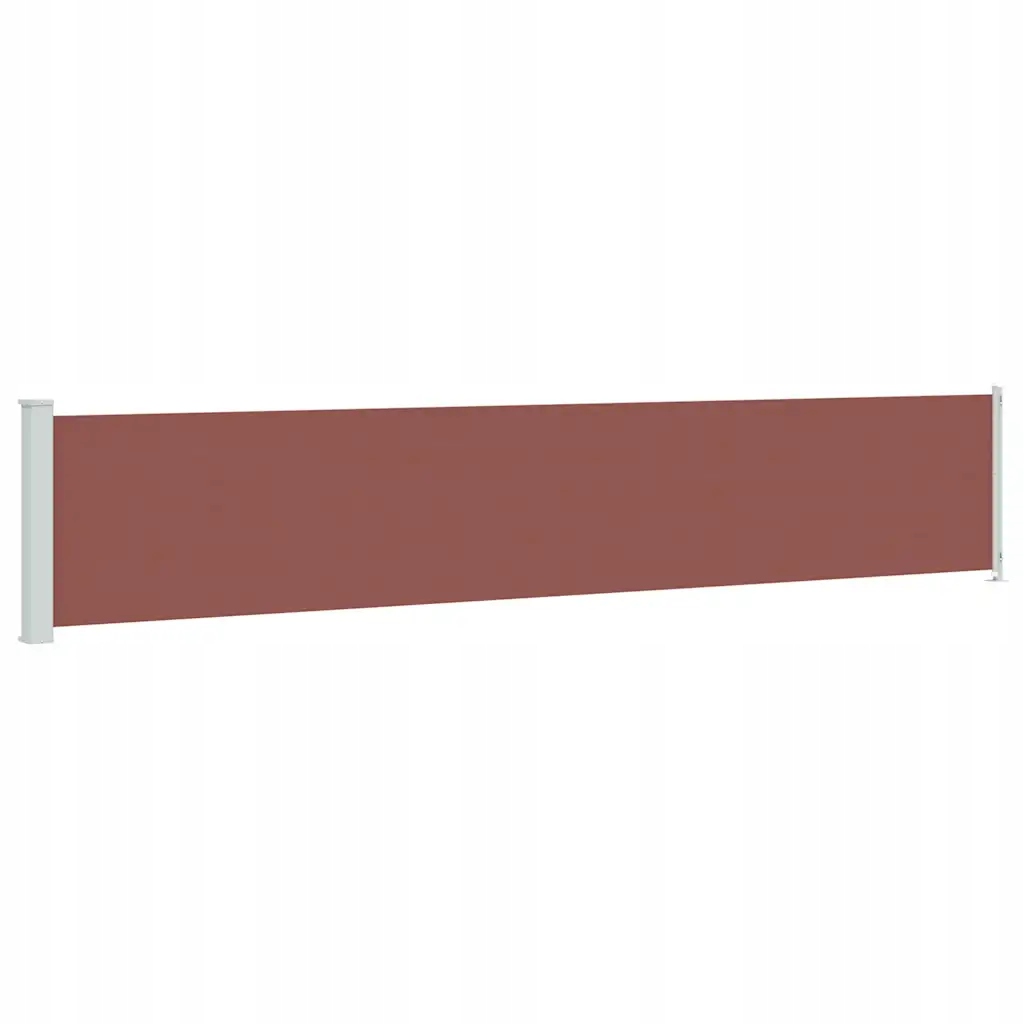 Boční markýza hnědá 117 x (0-600) cm z polyesteru a oceli