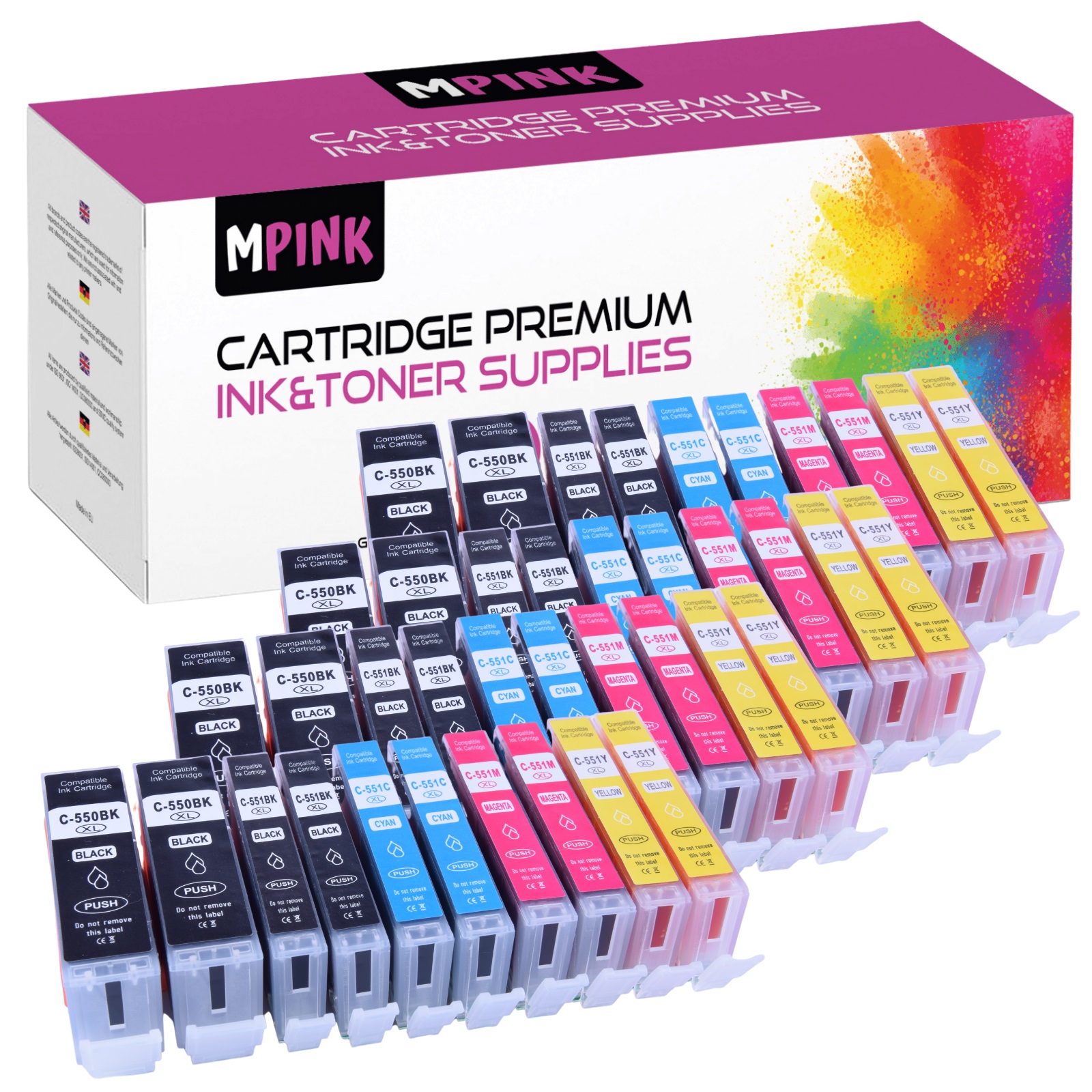 40 x Inkousty XXL Pro Canon Pixma IP7250 MG5650 MG5550 iP8750 Velký set
