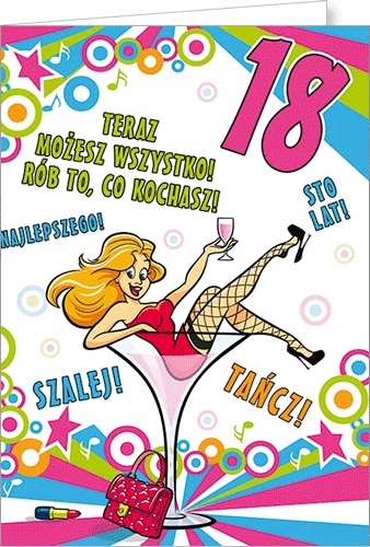 

Kartka na 18 urodziny dla dziewczyny luz Party14