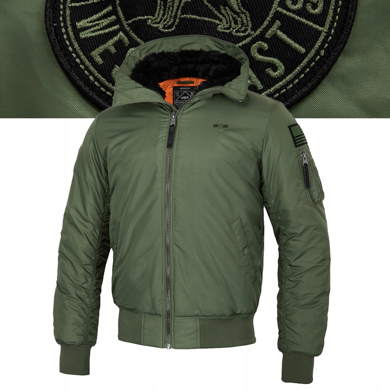 Pánská Zimní bunda bomber s kapucí Pitbull Encino s vysokým stojáčkem M