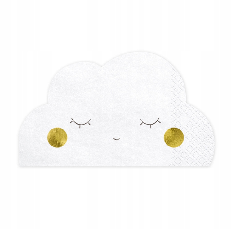 Serwetki BIAŁE dekoracyjne CHMURKA urodziny 20szt