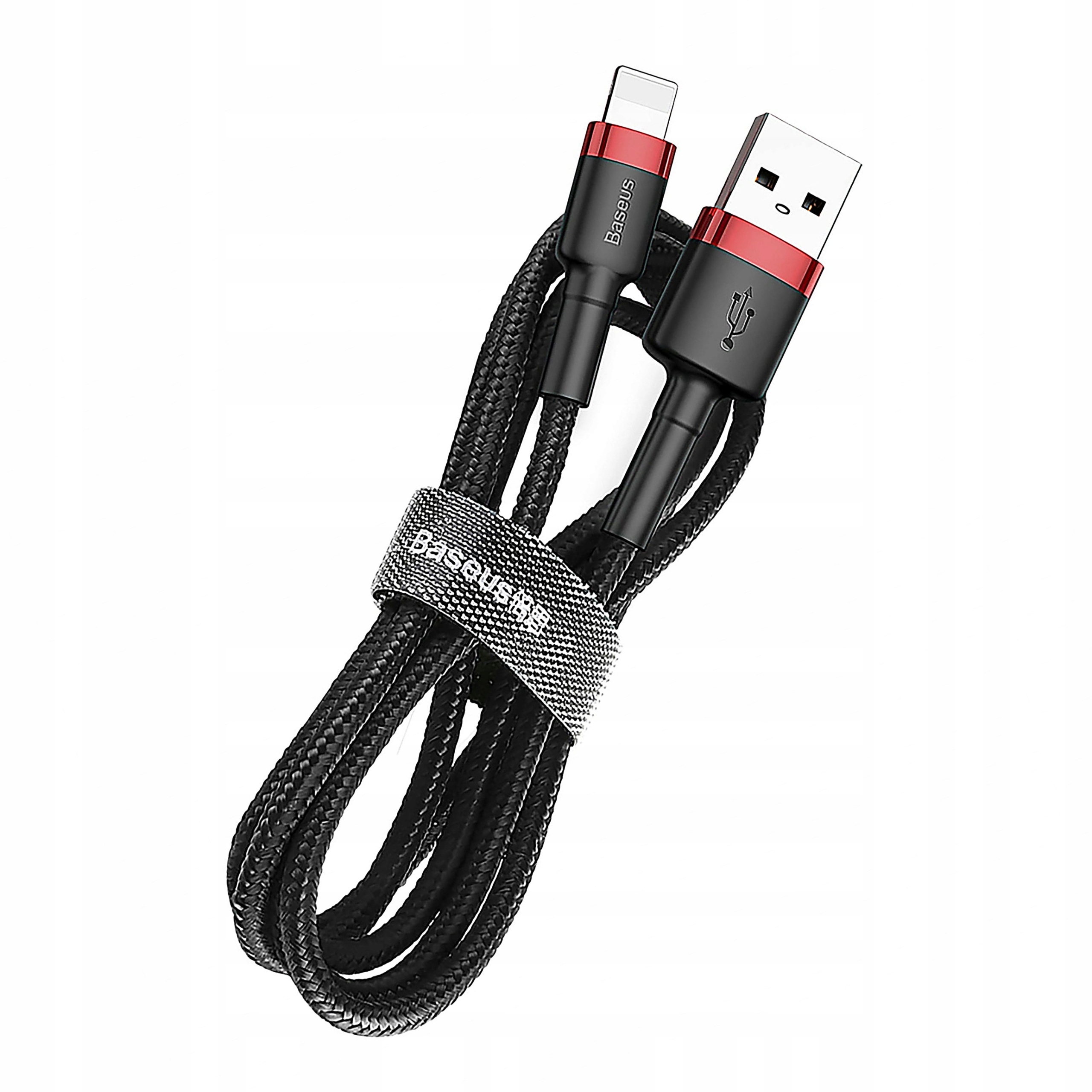 Kabel Baseus Cafule Usb-a Lightning 2.4A Qc 3.0 0.5 m czarno-czerwony