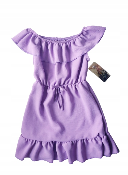 ANGEL piękna wrzosowa sukienka 110/116 cm