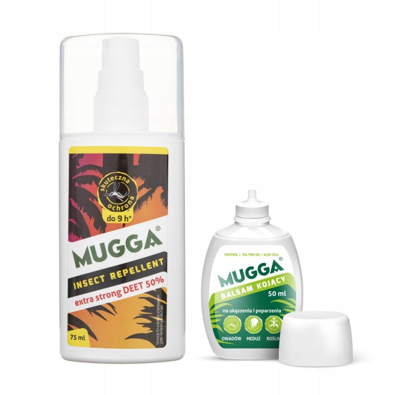 

Mugga Zestaw Spray 50% Deet Balsam łagodzący
