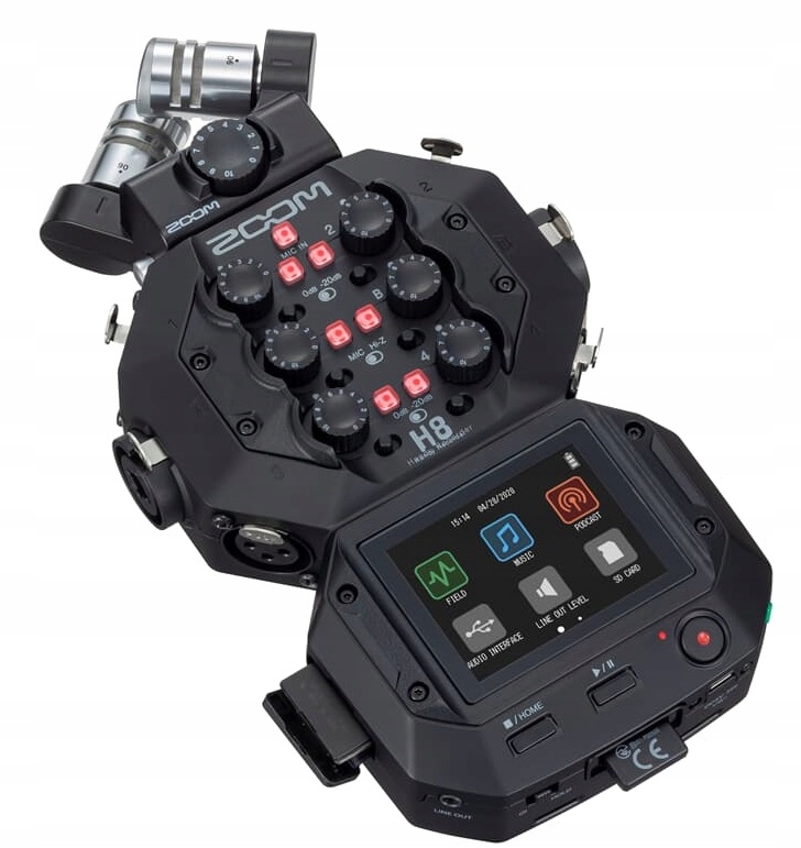 Zoom H8 12 ścieżkowy rejestrator audio dyktafon interfejs mikrofon XYH-6