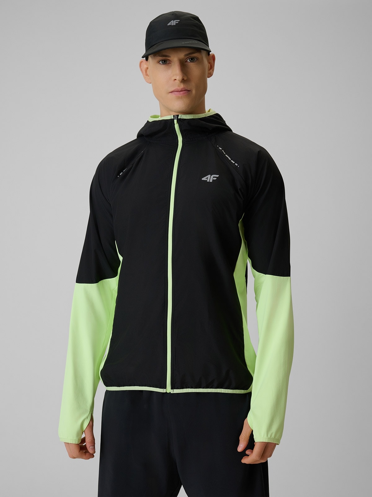 4F Mikina Žlutá Regular S Kapucí L