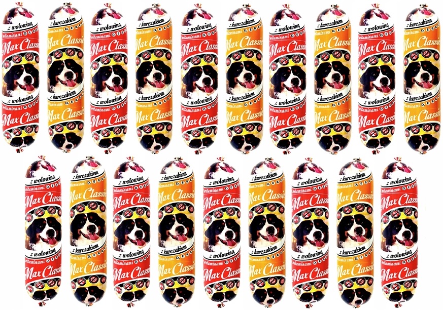 Krmivo pro psa, mokrá tyčinka Max 80% masa, mix chutí 1 kg 19 kusů