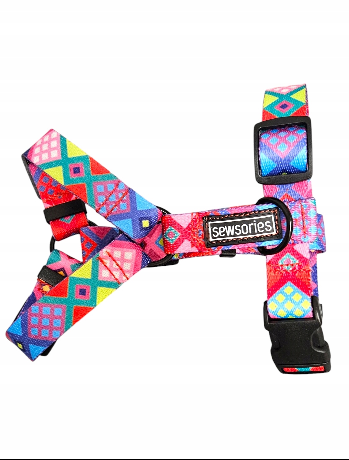 Levně Postroj pro psa typu guard Sewsories Růžový Peru velikost M páska 2 cm