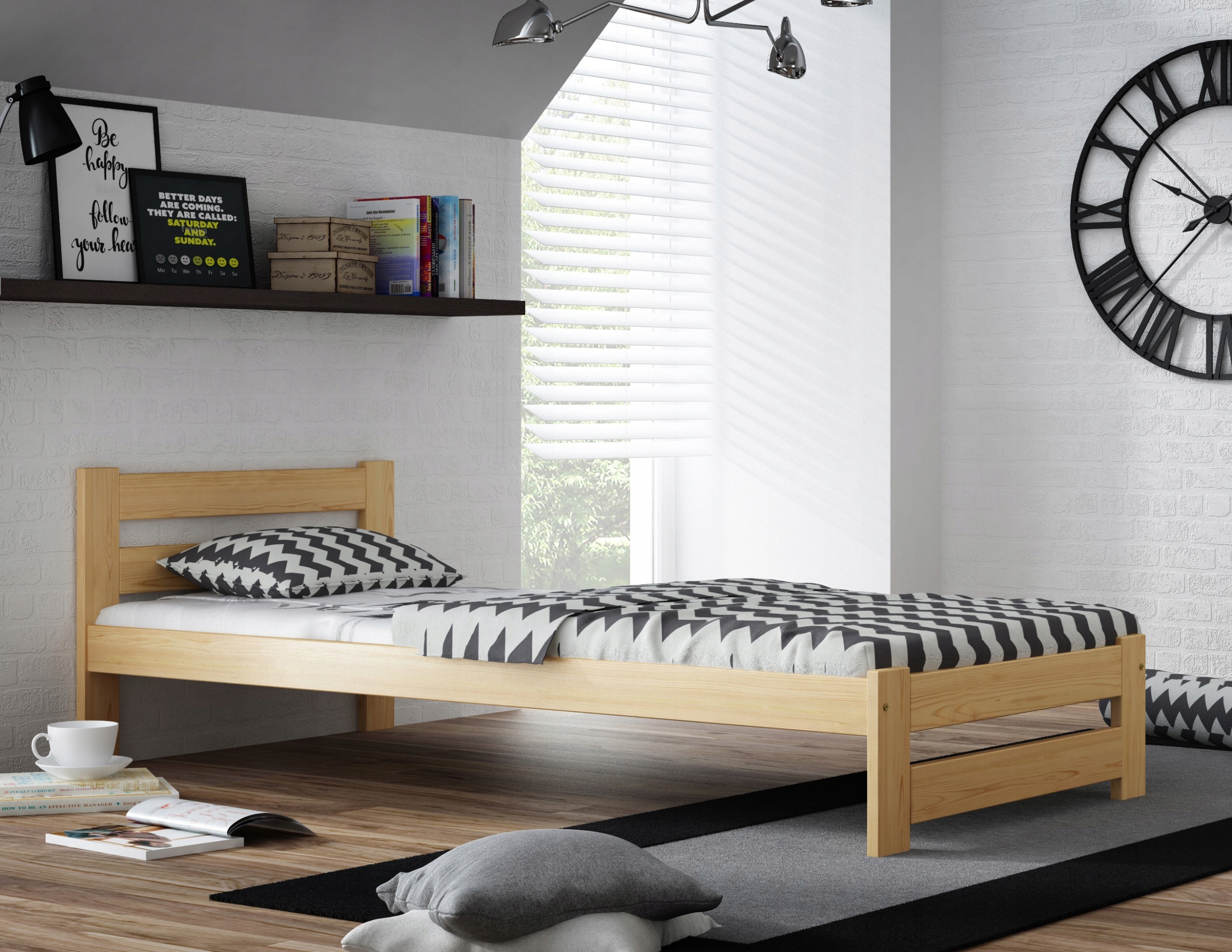 

Łóżko 90x200 Kada Stelaż Materac Sypialnia