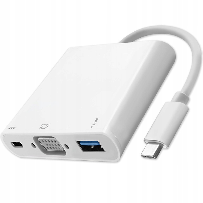 Hub Adapter USB-C 3.1 3w1 USB 3.0 VGA USB-C 3.1 PD
