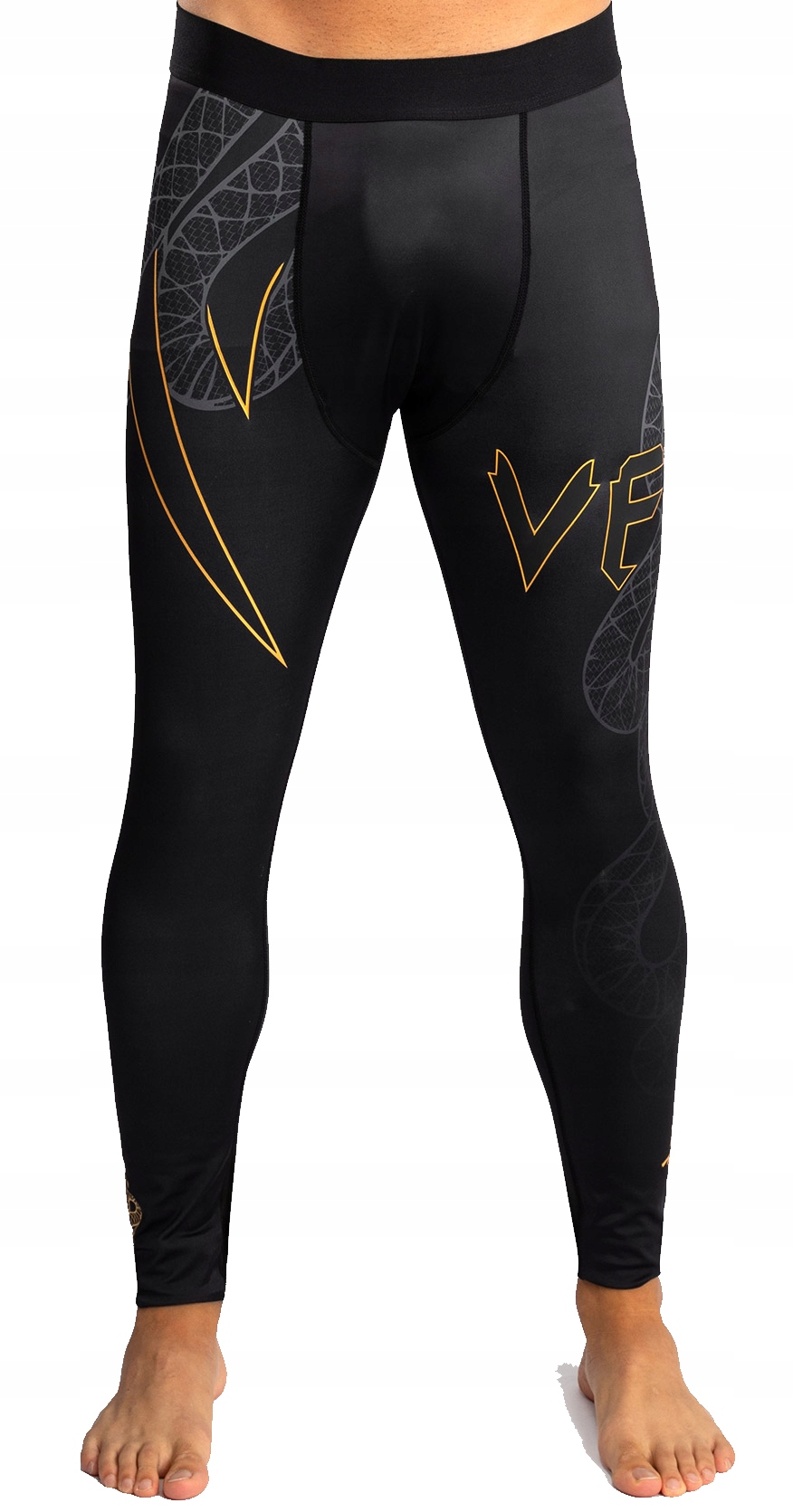 Venum Serpenti Spats Legíny Black/Silver/Gold XL