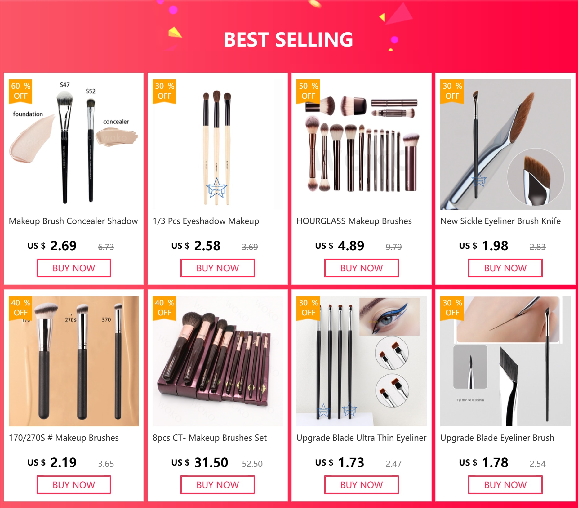 HOURGLASS Makeup Brushes Blush Powder Foundat Marka bez marki