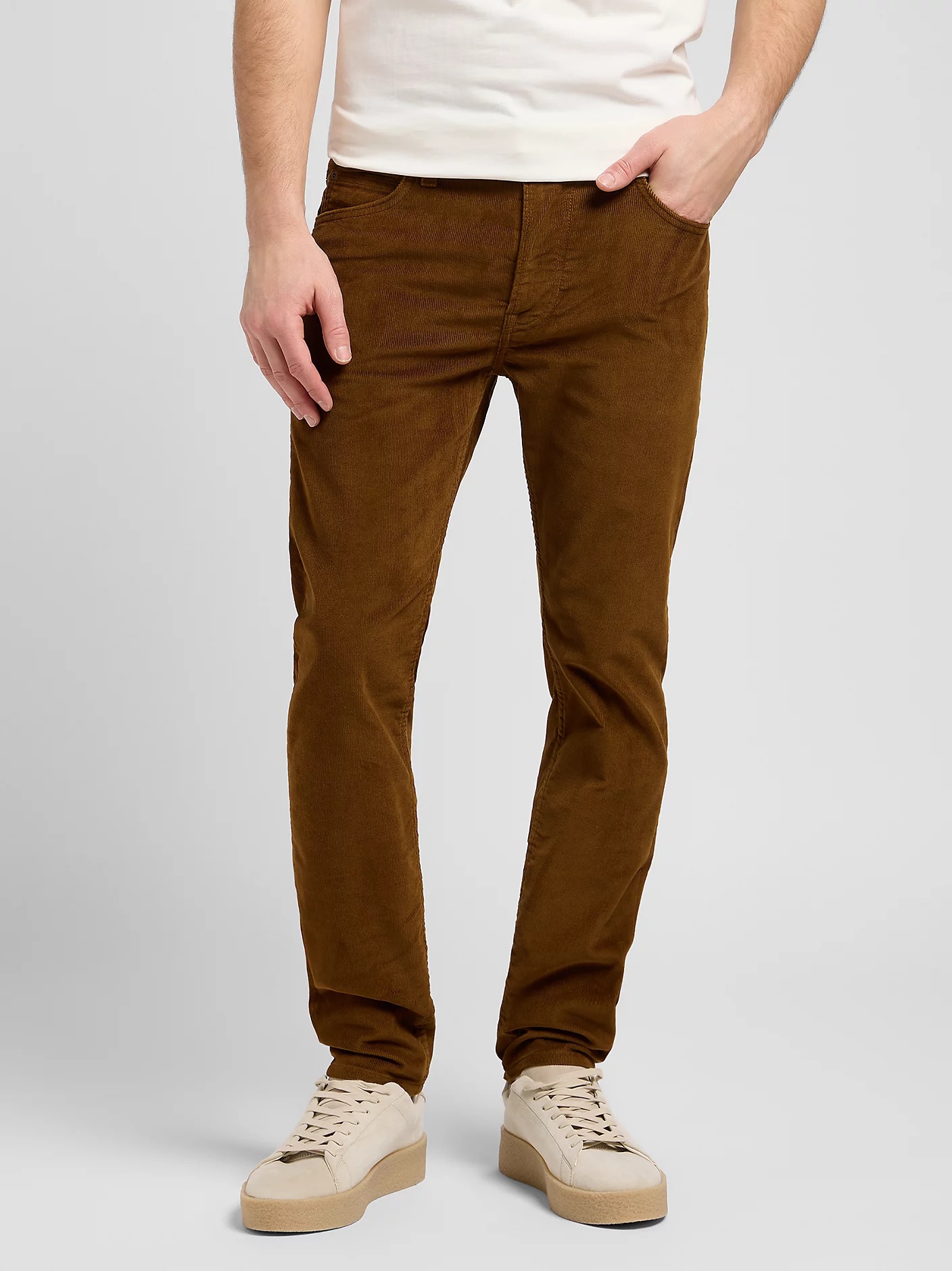 Pánské manšestry Lee Rider Slim 112370640 Quail Brown W36 L32 Zúžené