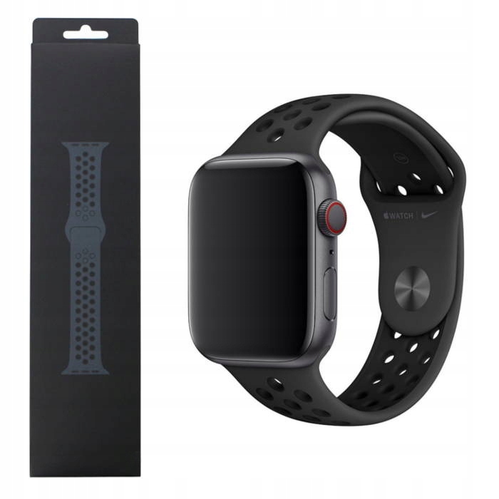Pasek Apple Watch 38/ 40/ 41/ Se/ Se 2 Nike Sport Band szaro-czarny