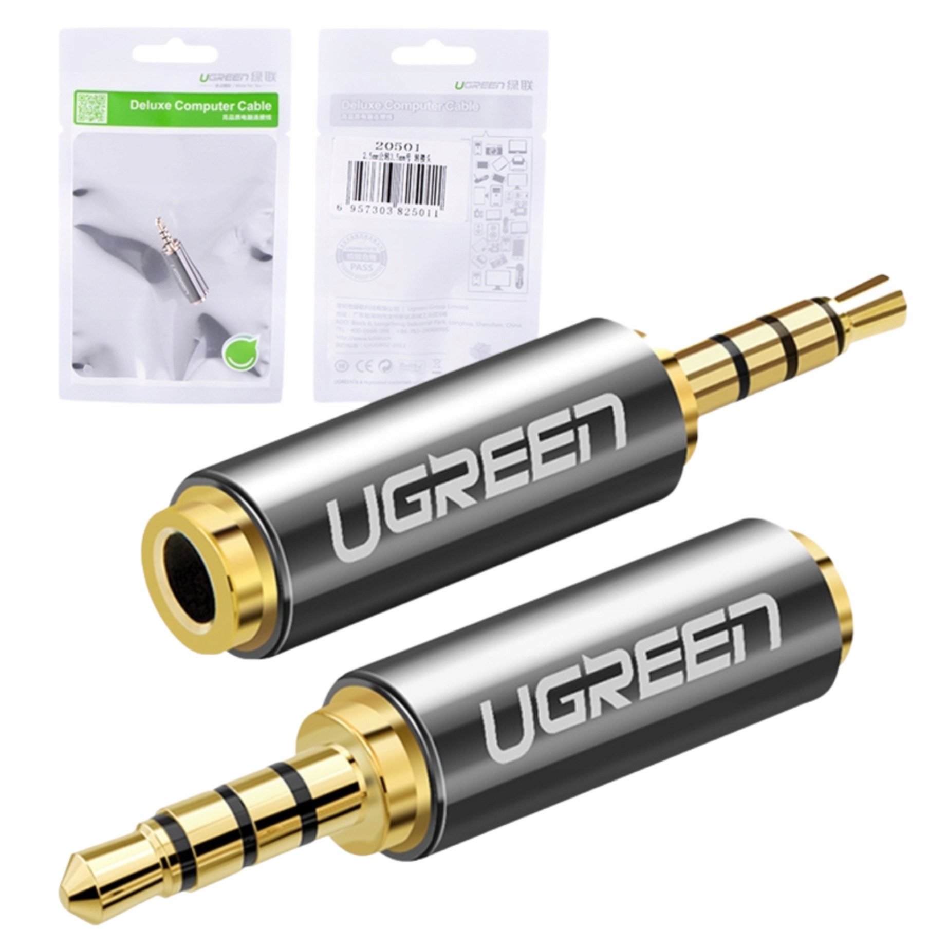 Адаптер microjack 2,5 мм-мини-джек 3,5 мм Ugreen 20501