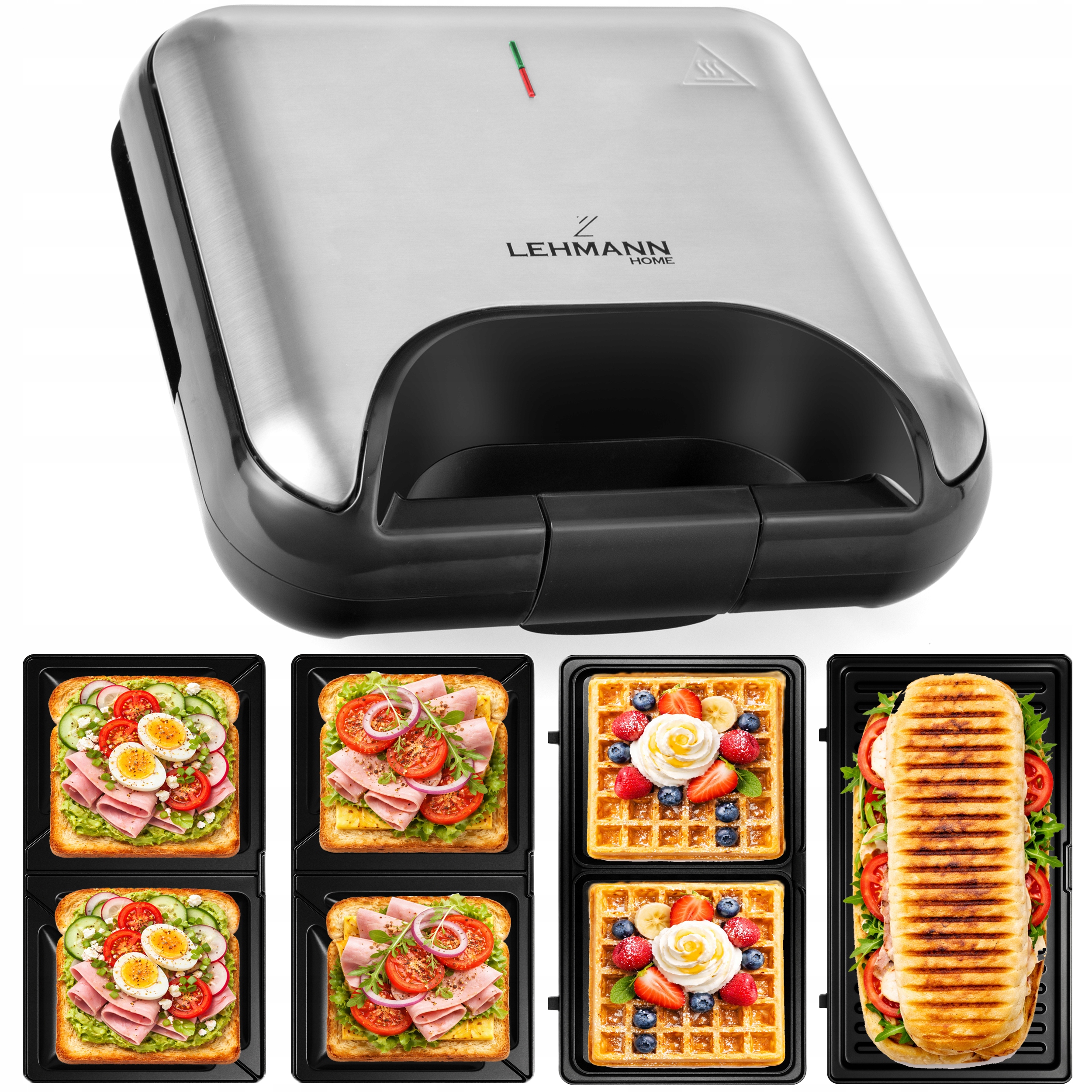 Opiekacz Do Kanapek Toster Sandwich Grill Gofrownica 3W1 Duży Mocny 1200