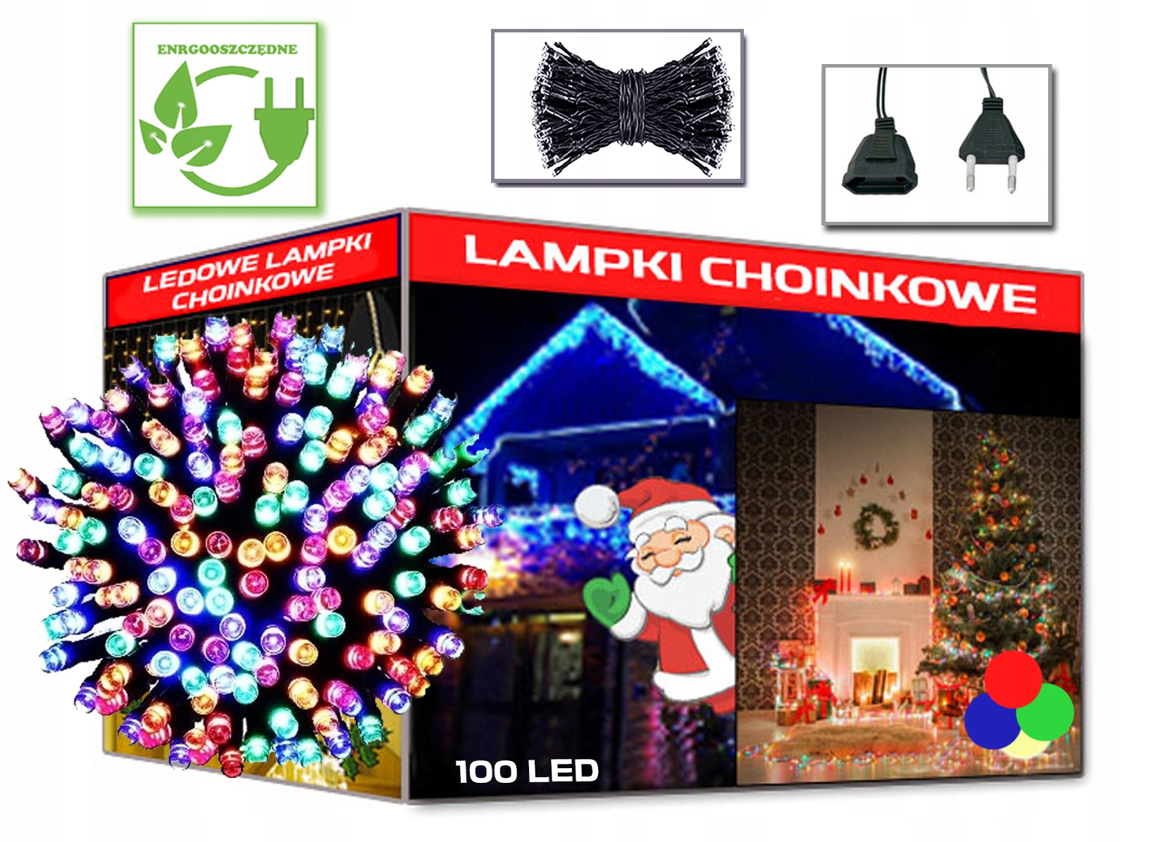 

Lampki Choinkowe 100 Led Multikolor Świąteczne