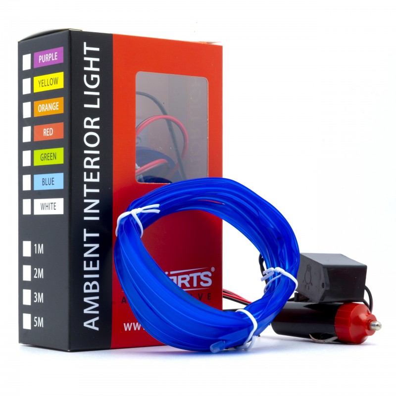 

Światłowód Led Do Samochodu El Wire Niebieski 3 M
