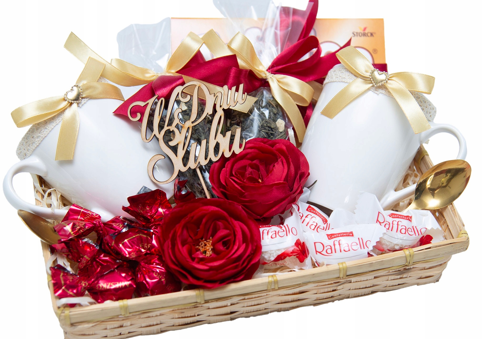 Dla Młodej Pary Ślubny Dla Nowożeńców Duży Kosz Prezentowy