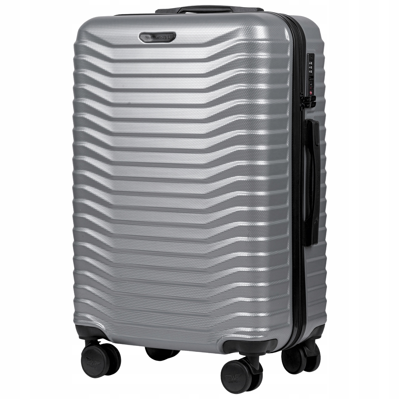 Střední tvrdý kufr z polykarbonátu PC140 M Silver 63 l