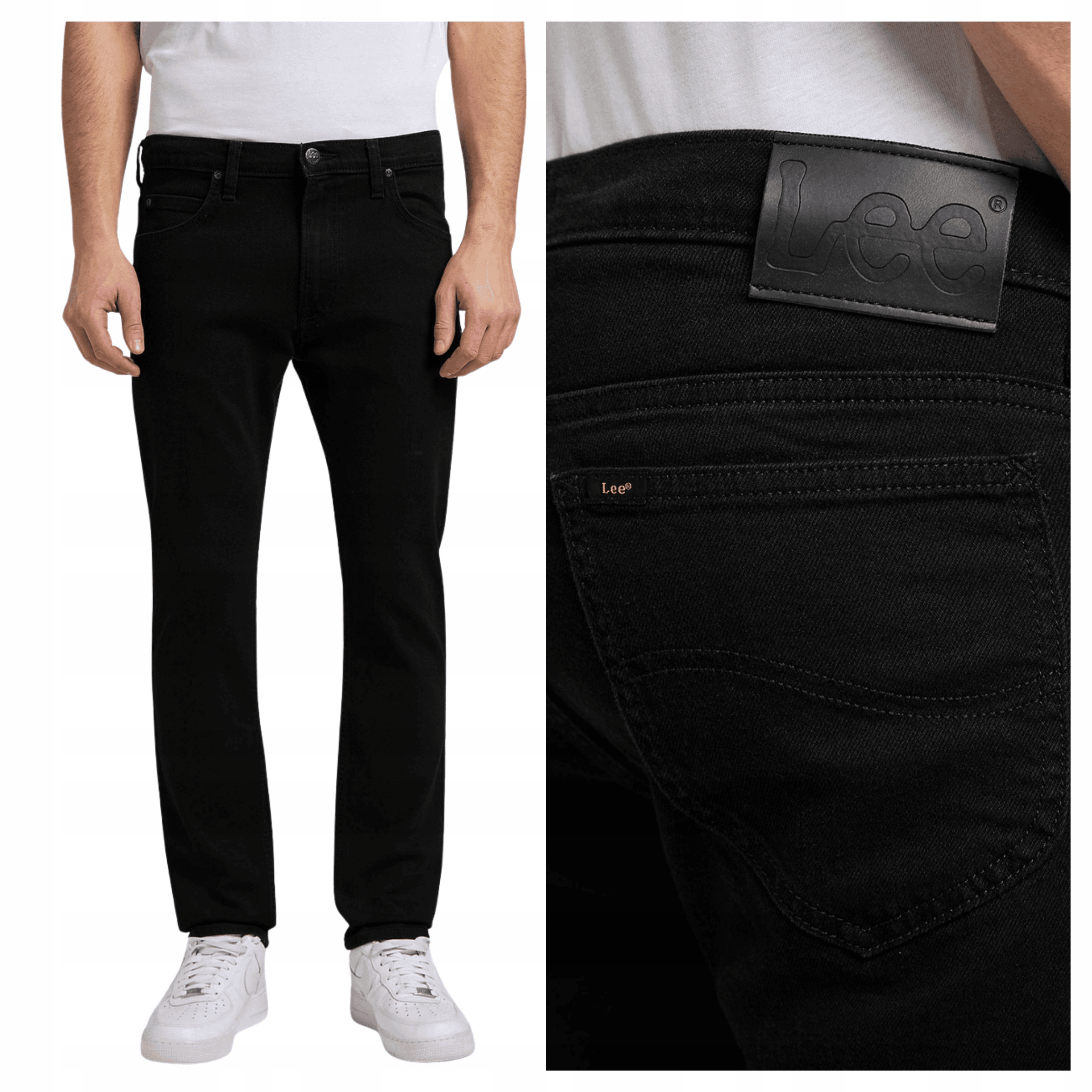 Pánské džínové kalhoty Lee Rider Černé Klasické Přiléhavé W32 L34