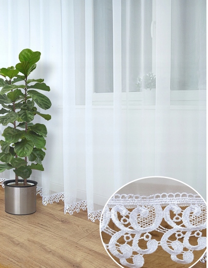 

Gotowa Firana Woal+gipiura Szer 6 m Wys.do 280 cm