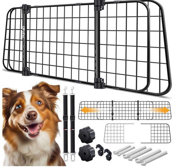 Levně Přepážka do auta pro psa LovPet 91-153 cm x 30 cm, mřížka automobilová