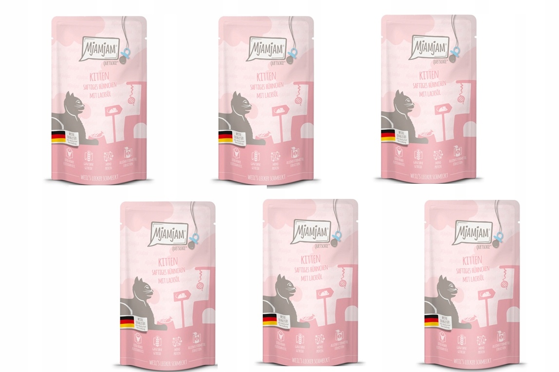 Mjamjam Kitten Kuře s lososovým olejem 6 x 125 g