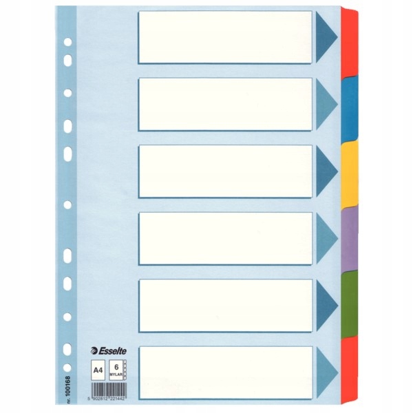 

Przekładki do segregatora Mylar A4 Esselte 6 kart