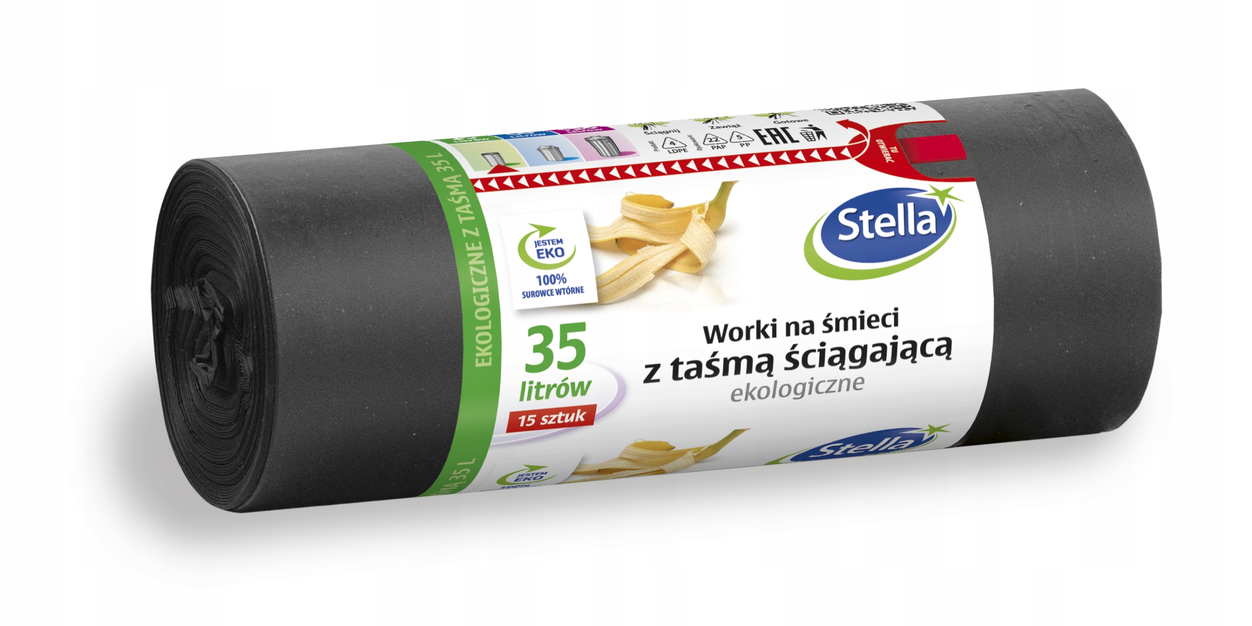 

Stella Worki na śmieci z taśmą Ekologiczne 35L