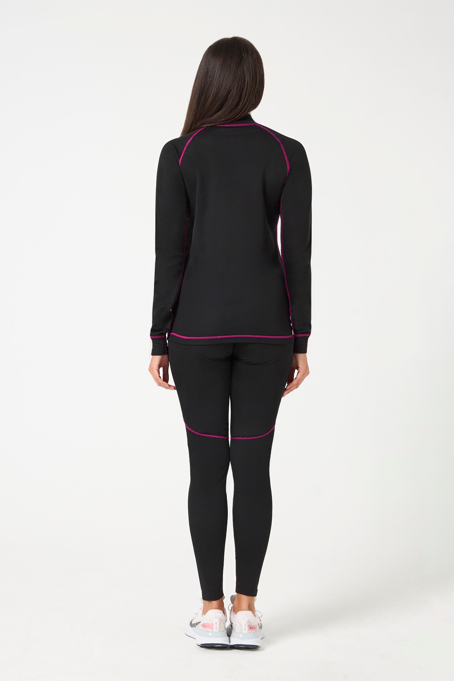 Bielizna Termoaktywna Damska L XL KOMPLET Odzież Termo Bluza Leginsy Różowe Materiał dominujący Poliester