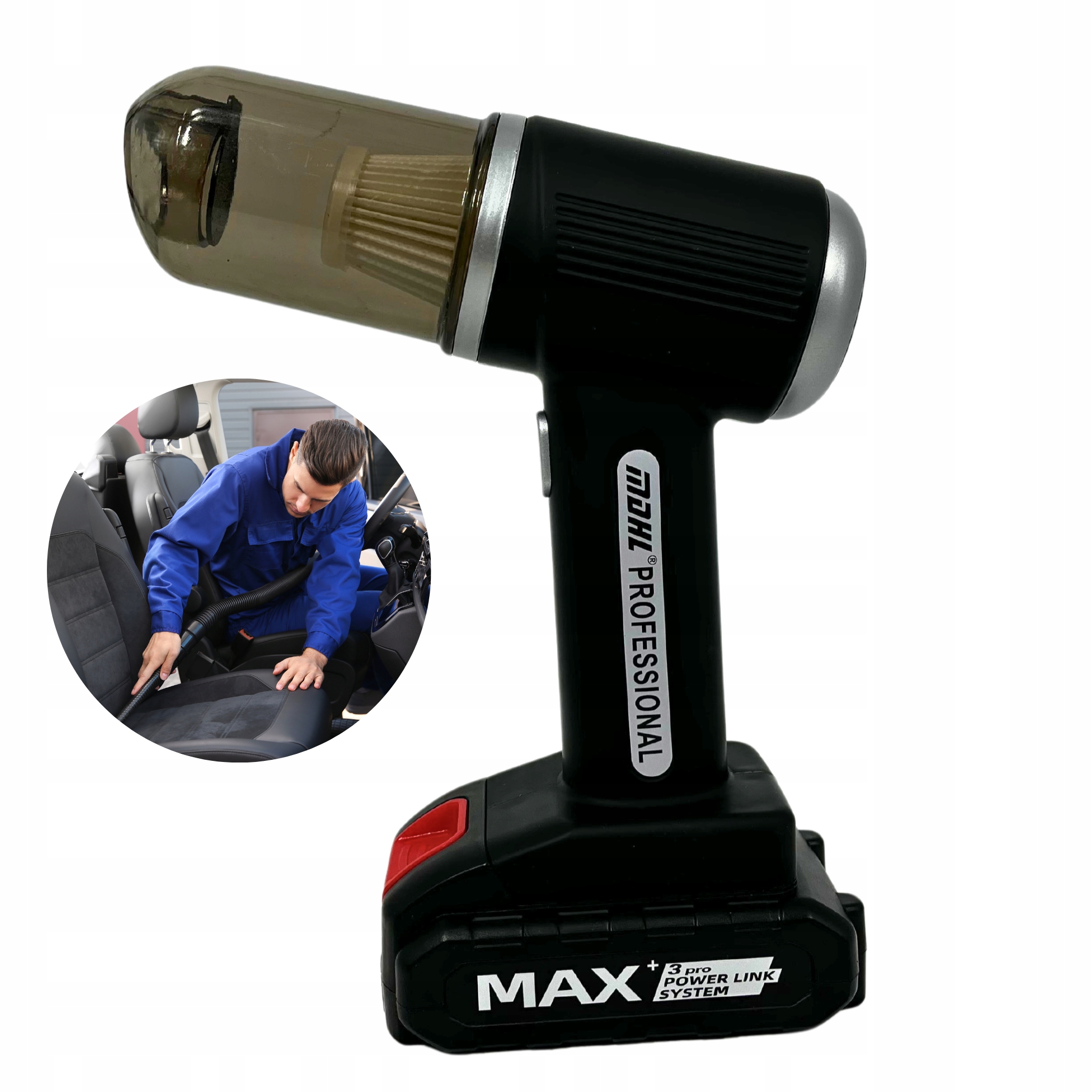 MINI BEZPRZEWODOWY ODKURZACZ ODŚNIEŻARKA DMUCHAWA RĘCZNY 2w1 USB AKU